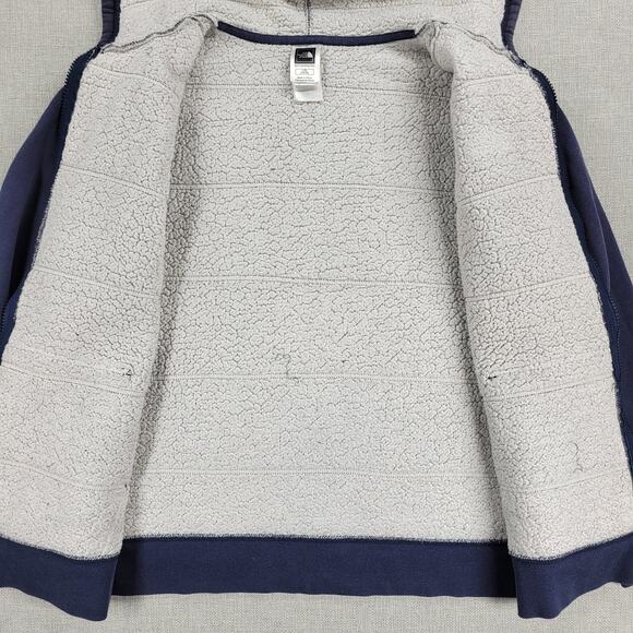 The North Face Kids Boys Hoodie Large Blue Full Zip Sherpa Fleece Lined Hoodie - Picture 8 of 16